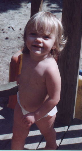 Suzie in the backyard