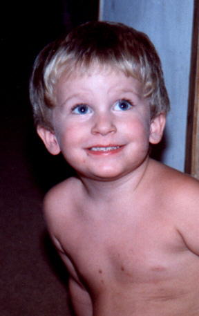 Guilty looking little boy
