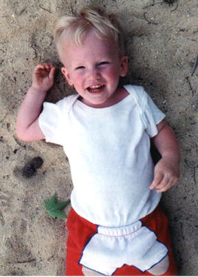 CJ in the backyard
